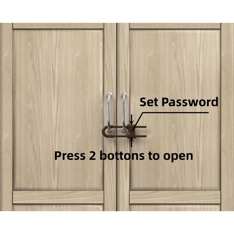 4 PACK Child Proof Sliding Cabinet Door Code Locks Baby