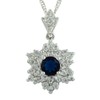 RIZILIA Blossom Pendant with 45cm(18") Chain & Round Cut Gemstones
