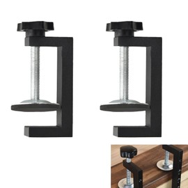 2 Pcs G Clamps for Woodworking, Aluminum Mini Clamps for Table and Desk, Wood Clamps Quick Grip for Carpentry, Furniture Making, DIY Projects (Black)