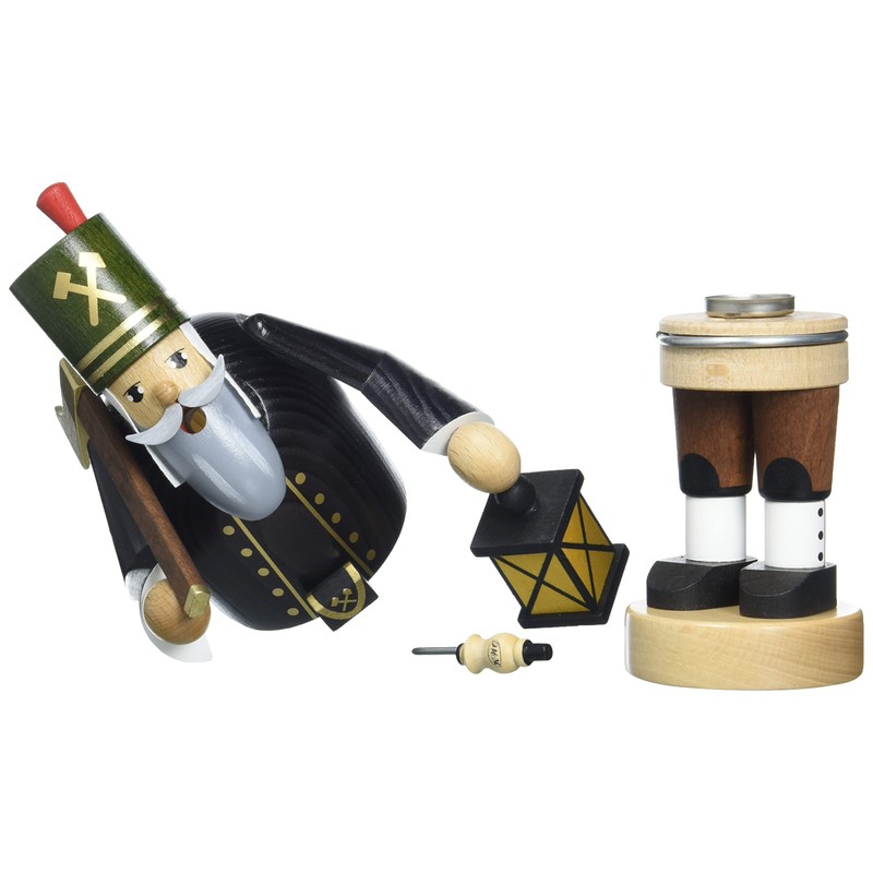 KWO Incense smoker Miner with Axe and Lamp, ORIGINAL from