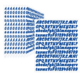 Llewyn 2010 Pieces 10 Sheets Letter Stickers,Self Adhesive Waterproof Vinyl Mailbox Numbers Stickers,Alphabet Decals for DIY,Window,Door,Sign,Bike,Car,Laptop,Scrapbook (Blue, 1/2 Inch)