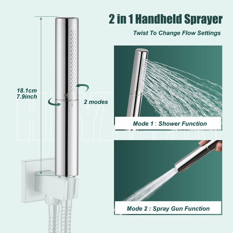 Heyalan Hand Held Shower Wand, High Pressure Handheld Head with