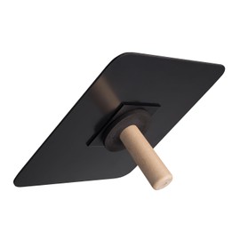 MIVOS PVC Smoothing Trowel - 330 x 330 mm - Eaves with Wooden Handle - Plaster Trowel with Rounded Corners - Smoothing Board - Smoothing Disc for Grouting and Puttying Plasterboard - Made in EU