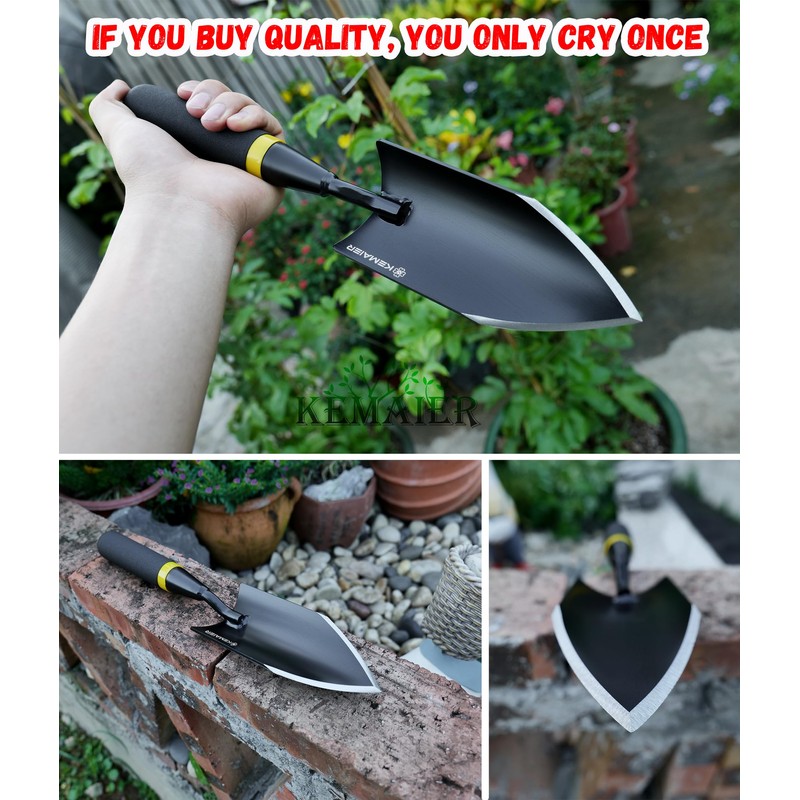 Heavy Duty Gardening Hand Trowel - Carbon Steel Garden Trowel