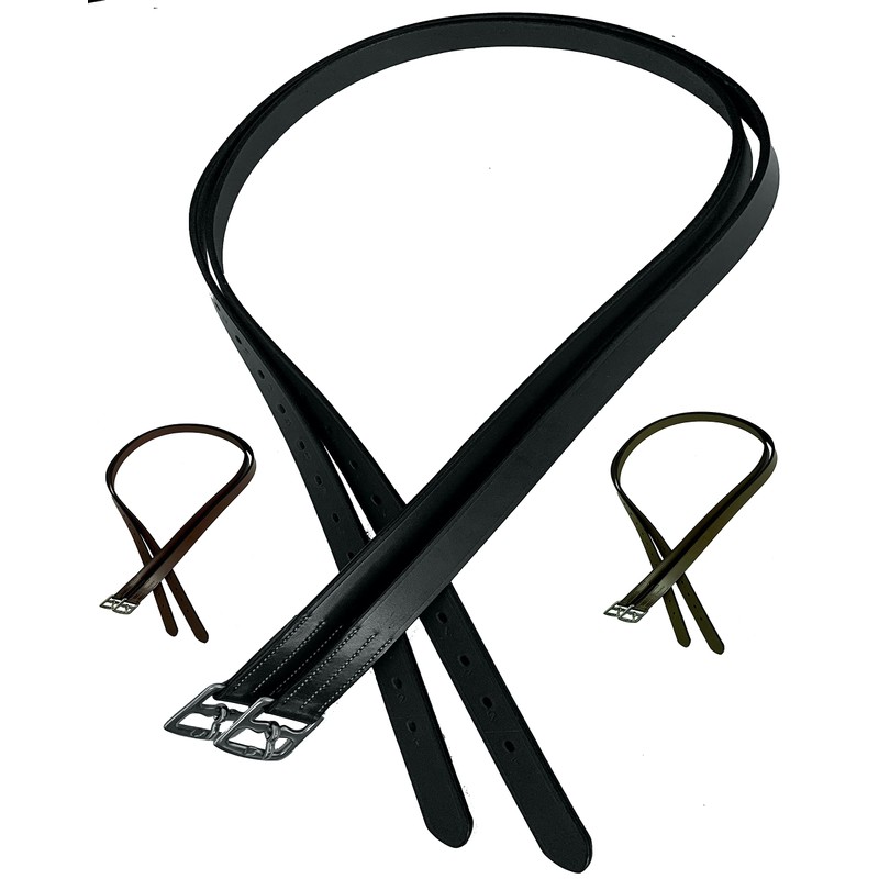 Majestic Ally Genuine Leather Stirrup for English Saddle (Black, 60
