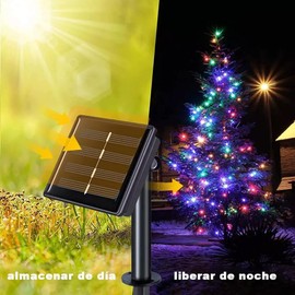 Serie Luces Solares Exterior 32M 300LED 8 Modos 2pack,IP65 Impermeable Guirnalda Luces Solares,para Jardin,Ventana Valla Bodas,Arbol Navidad,de Luz Decorativas Exterior (Colorido)