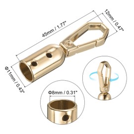 sourcing map Cord End Cap, 4Pcs 8mm/0.32" End Cap Barrel Beads Terminators Cord with Screws Finding for Tassel Jewelry Making Bag Strap DIY, Gold