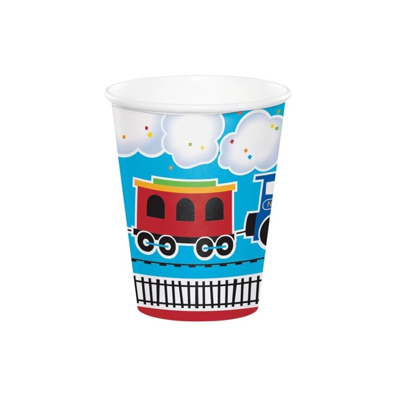 Creative Converting All Aboard Blue Boy's 1st Birthday Paper Beverage