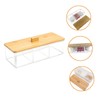 Ciieeo Bamboo Storage 3 Sections for Cotton Pads Compact Bathroom