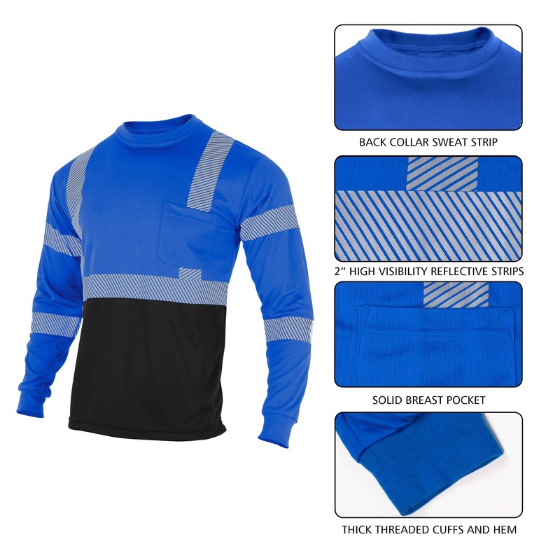 VENDACE Safety Reflective High Visibility Long Sleeve Shirts ANSI Class