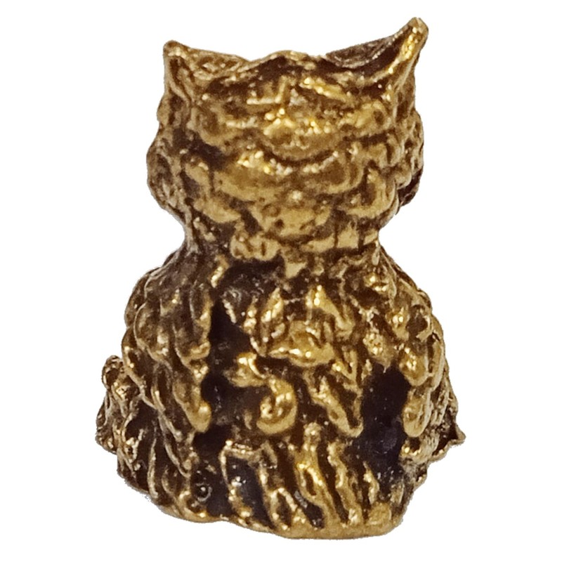 Purpledip Rare Miniature Brass Figurine Owl: Collectible Showpiece Statue With