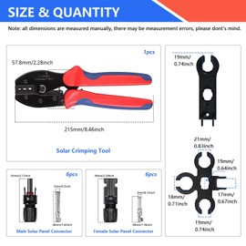 RUIZHI M-C-4 Crimping Tools - 27pcs M-C-4 Connectors for 2.5/4.0/6.0mm², 6pairs Male Female Solar Cable Connectors, 1 Pair Spanner