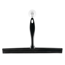 iDesign Bathroom Shower Squeegee with Wall Hook - Black/Clear