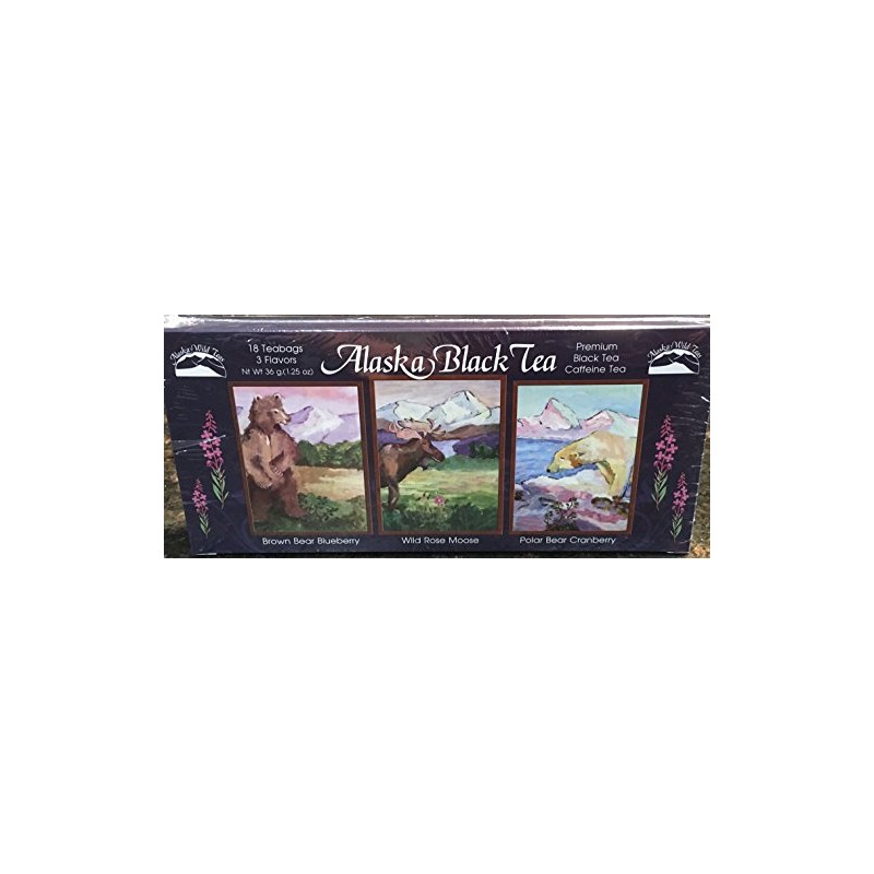 Alaska Alaskan Black Wildlife Tea Sampler 18c ct 3 Flavors