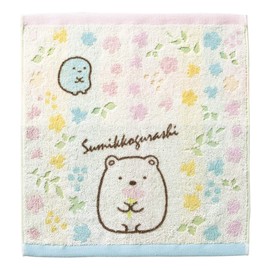Marushin 6575006400 Hand Towel, Sumikko Gurashi, Handkerchief, Character Cotton, Available in 3 Sizes, Flower Corner