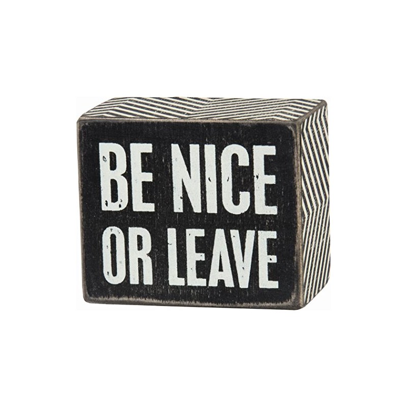 Primitives By Kathy Black 3" x 2-1/2" Box Sign -