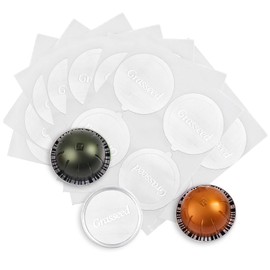 Grasseed Aluminum Foils Lids to Reuse Coffee Pods Compatible with Nespresso VertuoLine Capsules-200 Pcs