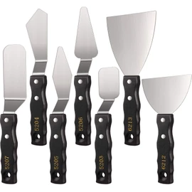 7 piezas de cuchillos de pintura grandes de acero inoxidable espátula paleta cuchillo pintura mezcla raspadores accesorios de pintura palet cuchillo conjunto para mezcla de colores acrílico suministros de mezcla