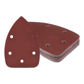 Kozelo Pack of 25 Mouse Sander Detail Sandpaper - [1500 Grit, 3.5 x 5.5 "] Triangular Velcro Sanding Pads for Wooden Furniture Polishing Applications, 5 Holes, Aluminium Oxide