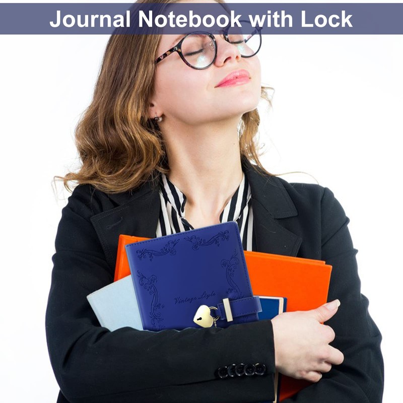 Girls Diary with Lock and Key, Cute Heart Shaped Lock