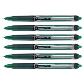 Pilot Hi-Tecpoint V7 RT Retractable Ink Rollerball Pens 0.5 mm Line Green Pack of 6