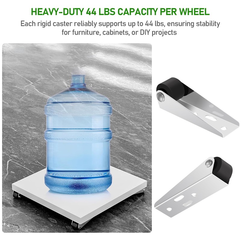 0.9 Inch Low Profile Casters Wheels Set of 6, Small