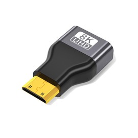 Mini HDMI to HDMI Adapter 8K@60Hz Mini HDMI Male to HDMI Female Converter Adapter Gold Plated Connector Transmission Stable Compatible with Laptops, Tablets, Cameras, DV Displays and More Devices