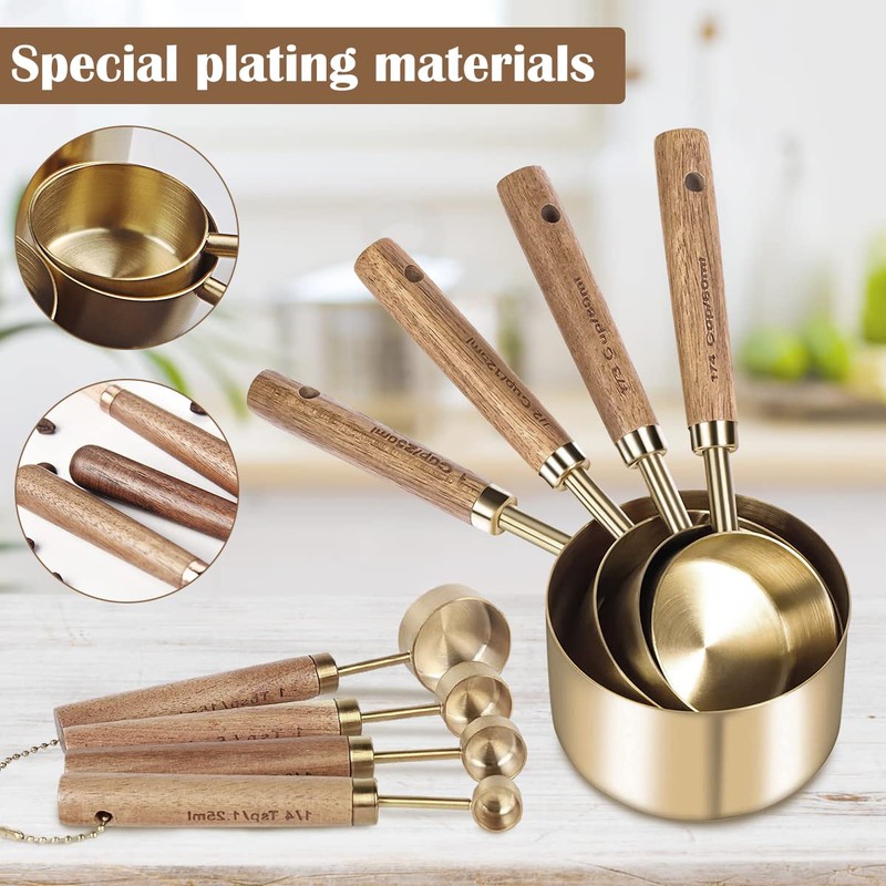 8Pcs Measure Cup and Spoon Set - Measurement Kitchen Accessories,