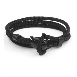 KOEDLN Shark Tail Anchor Turtle Hook Bracelet Nylon Polyester Rope Adjustable Bracelet for Men Boys-Turtle, Black