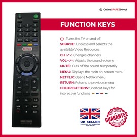 Replacement Remote Control For Sony For KD-49X8307C X83C 4K Ultra HD with Android TV