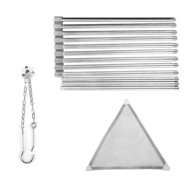 Tiardey Outdoor Campfire Cooking Tripod Portable Folding Stainless Steel Campfire Stand Hanging Pot Holder for Cooking Drying Clothes Barbecue and Outdoor Picnic