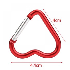 2Pcs Heart Shape Carabiners Keychain Clips Snap Hook Key Ring for Camping Accessories Backpack Water Bottle Aluminum Alloy Accessory and Keychain Carabiners