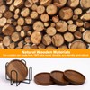 4 Pcs Wood Coasters for Drinks Absorbent, Wooden Coasters with