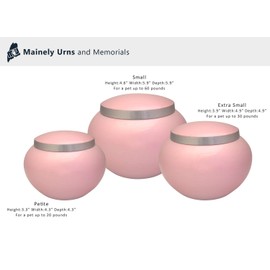 Pet Urn for a Dog, Cat or Other Small Animal - Odyssey Small Solid Brass Pet Cremation Urn with Pink Finish - 70 Cubic Inch Capacity - with Threaded Lid