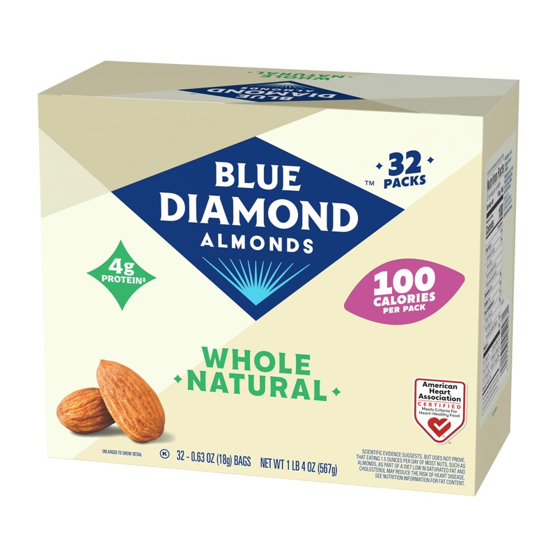 Blue Diamond Almonds Whole Natural Raw Almonds 100 Calorie On