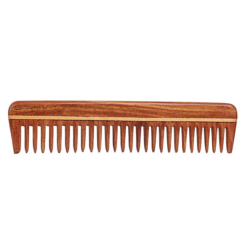SVATV Handmade Rosewood/Rosewood Detangling Comb for Thick, Curly and Wavy
