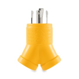 Camco 55438 PowerGrip (30M/2 x 15F) 4-Prong Generator Adapter