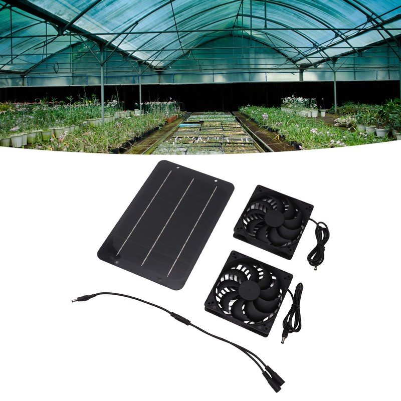 Solar Panel Fan Kit 10W Solar Powered Dual Fans for