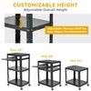 DWVO AV Presentation Cart Stand w/Power Strip & Casters, Adjustable