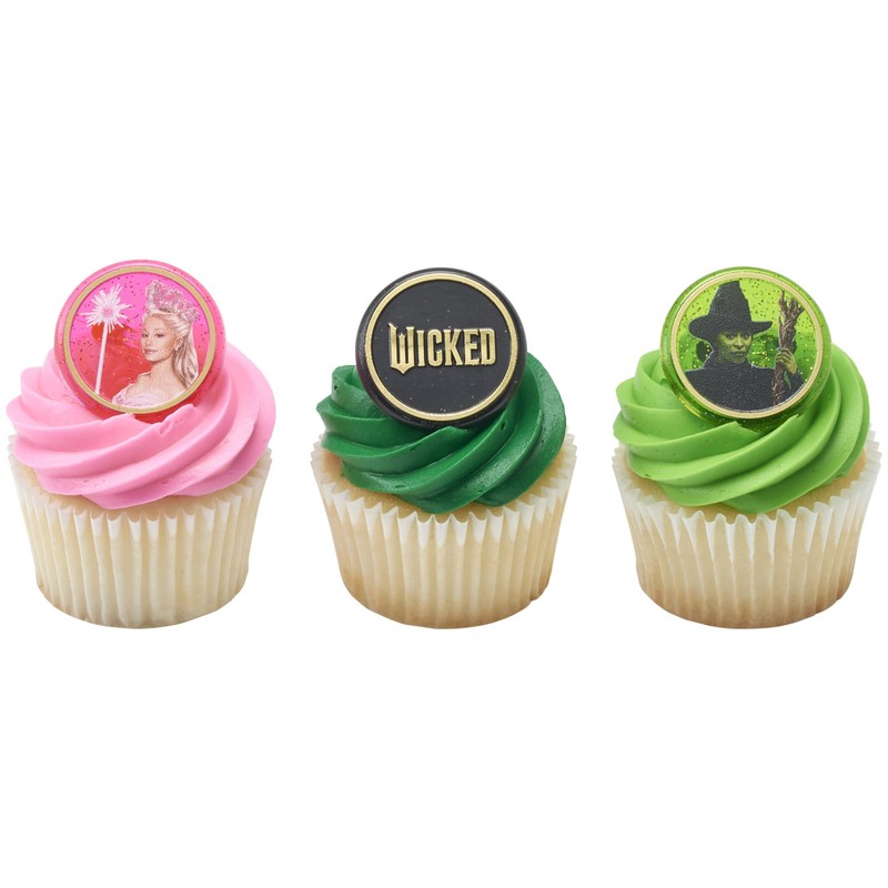 Wicked Cupcake Rings With Glinda And Elphaba, 24 Cupcake Toppers
