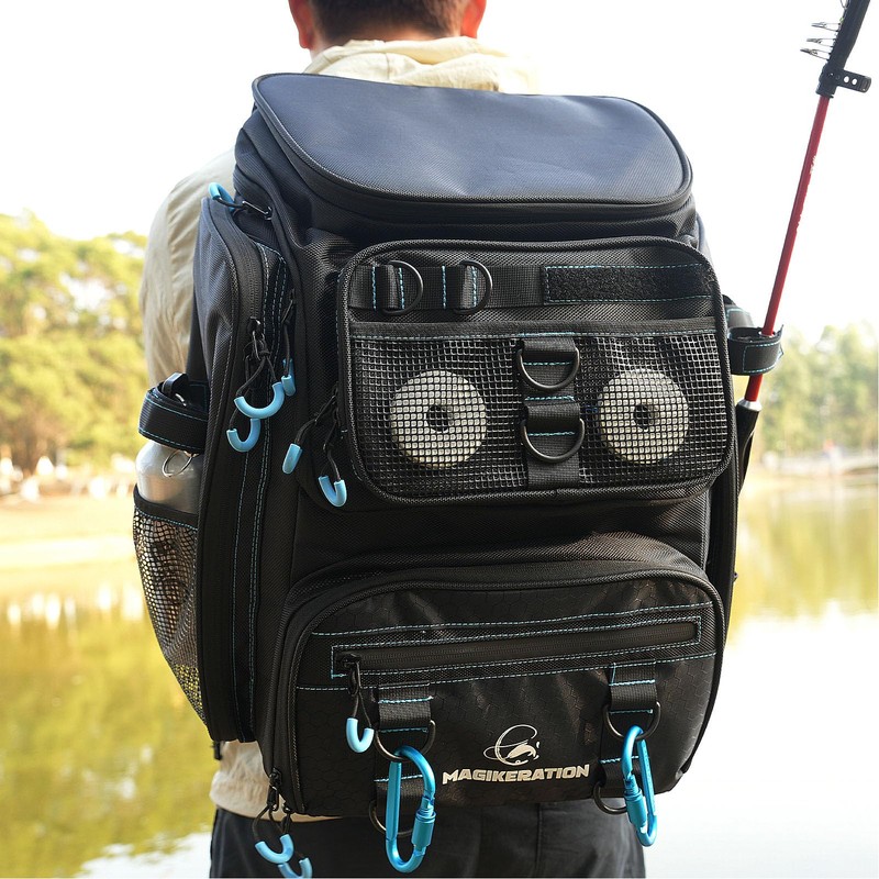 Fishing Backpack with Rod Holders,900D Oxford Water-Resistant Fishing Gear,42L Large