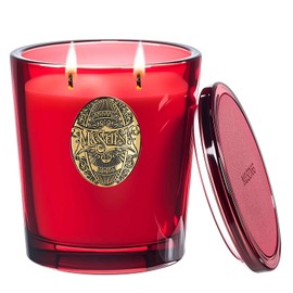 M&SENSE Large Two-Wick Soy Candle | Wild Rose & Red | 19.8 oz, 120H Burn Time | Luxury Scented Candle for Relaxation, Gifting, Home Décor | Ideal for Bedroom, Office, Party Ambiance