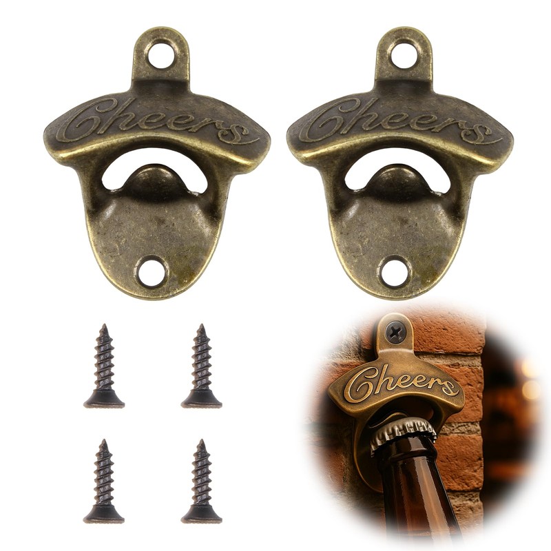 Lotnery Vintage Cast Iron Wall Mounted Bottle Opener 2-Pack with