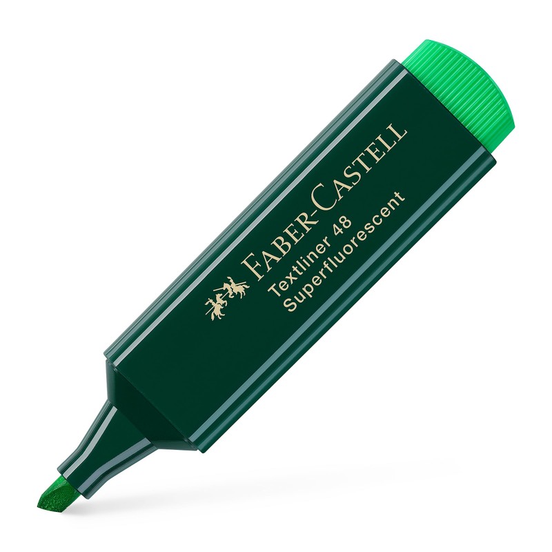 FABER-CASTELL 205042 Highlighter Highlighter 48, Green, Pack of 10, Refillable