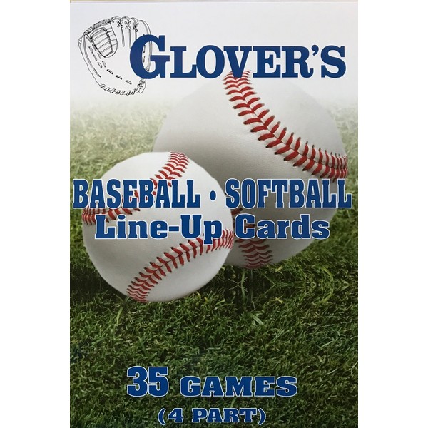 Glover's Scorebooks Baseball/Softball Line-Up Cards, Large (5.5X 8.5, 4 Part)