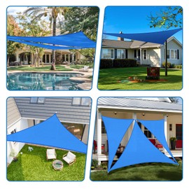 TANG Sunshades Depot 8' x 8' x 11' Blue Sun Shade Sail 180 GSM HDPE Right riangle Permeable Canopy Custom Commercial Standard