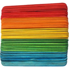 Large Eco Wooden Lollipop Coloured Craft Sticks Lolly 150mm x 18mm - Pack of 50