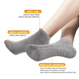 4 Pairs Yoga Socks for Women|Unisex Non Slip Yoga Reformer Pilates Socks Women|H HOME-MART Pilates Grip Socks Grippy Socks Full Toe Ankle Grip Yoga Sock for Yoga, Pilates