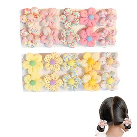 HKYLRAT HKYLRAT 20Pcs Toddler Hair Ties for Girls No Damage, Colorful Flower Hair Ties Kids Hair Ties Hair Bands, Cute Toddler Hair Accessories for Girls