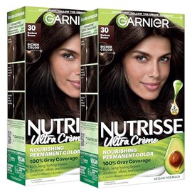 Garnier Nutrisse Tinte para el cabello, 30 café Oscuro (Sweet Cola), Paquete con 2